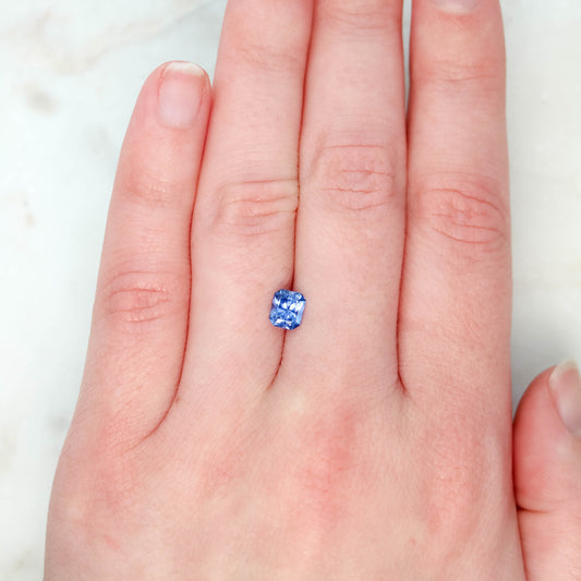 0.81 Carat Radiant Emerald Cut Cornflower Blue Sapphire for Custom Work - Inventory Code ECBS081 - Midwinter Co. Alternative Bridal Rings and Modern Fine Jewelry