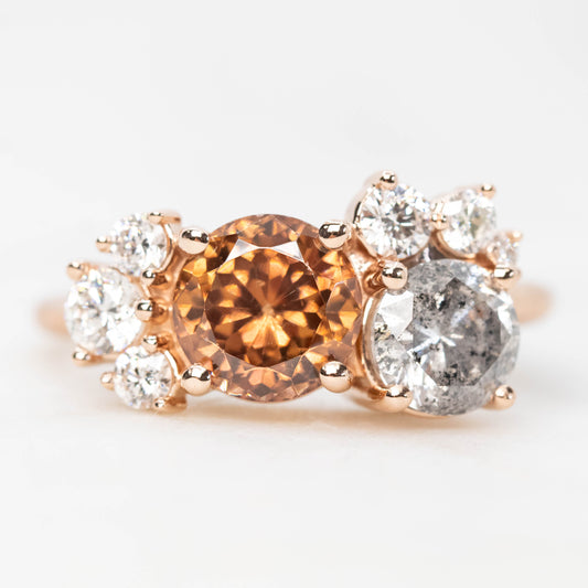 Project: Custom Safian Ring with a 1 Carat Diamond, 2.50 Carat Sapphire and White Accent Diamonds in 14k - Midwinter Co. Alternative Bridal Rings and Modern Fine Jewelry