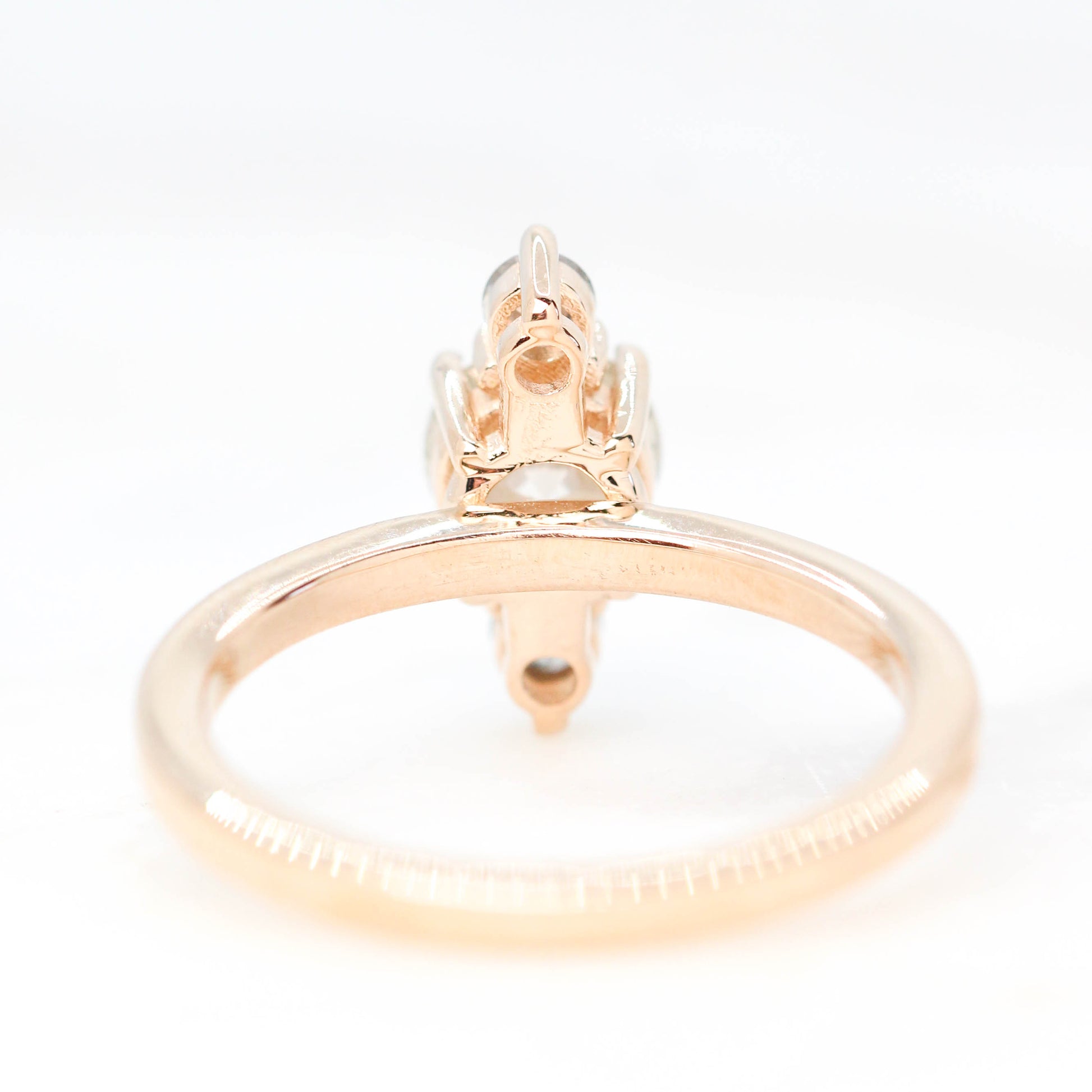 Everest Ring with a 1.07 Carat White Salt and Pepper Diamond and Gray Accent Diamonds in 14k Champagne Gold - Ready to Size and Ship - Midwinter Co. Alternative Bridal Rings and Modern Fine Jewelry