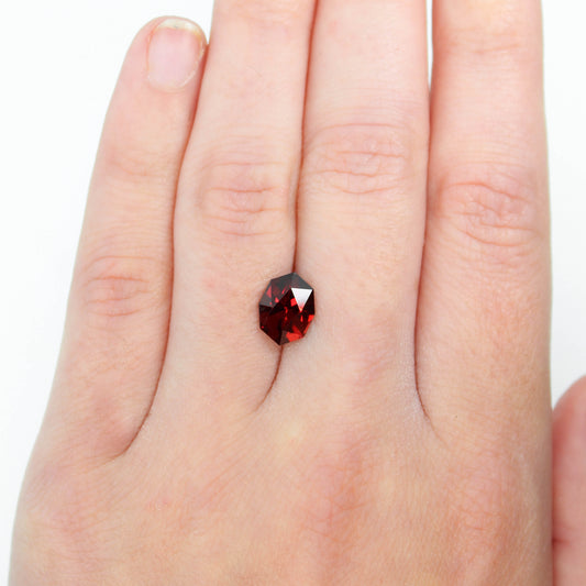 2.55 Carat Fancy Geometric Oval Pyrope Garnet for Custom Work - Inventory Code FCPG255 - Midwinter Co. Alternative Bridal Rings and Modern Fine Jewelry