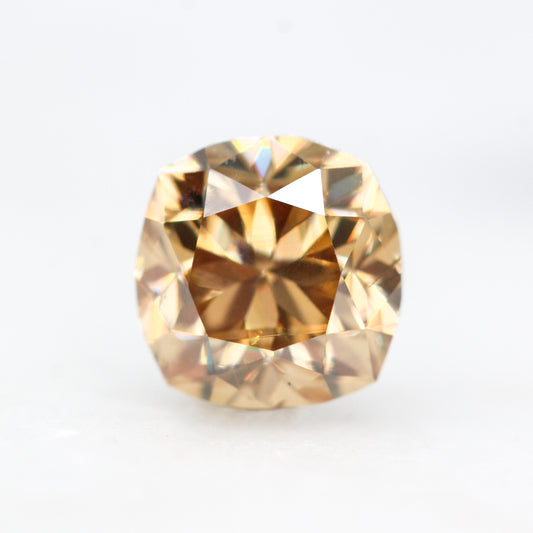1.10 Carat Cushion Cut Golden Moissanite for Custom Work - Inventory Code GCM110 - Midwinter Co. Alternative Bridal Rings and Modern Fine Jewelry