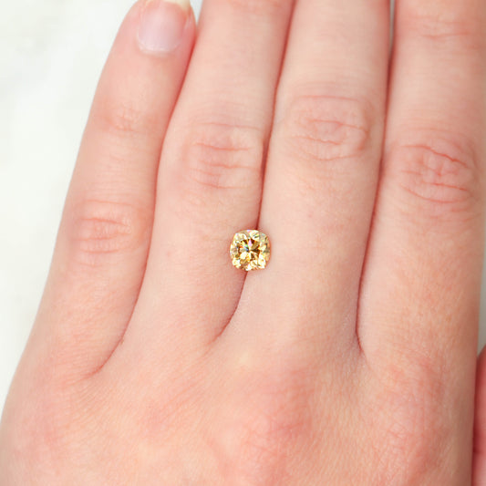 1.10 Carat Cushion Cut Golden Moissanite for Custom Work - Inventory Code GCM110 - Midwinter Co. Alternative Bridal Rings and Modern Fine Jewelry