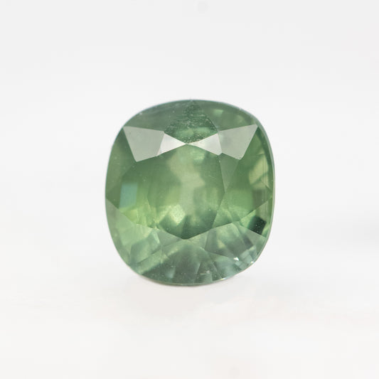 1.66 Carat Light Green Rounded Cushion Sapphire for Custom Work - Inventory Code GCS166 - Midwinter Co. Alternative Bridal Rings and Modern Fine Jewelry