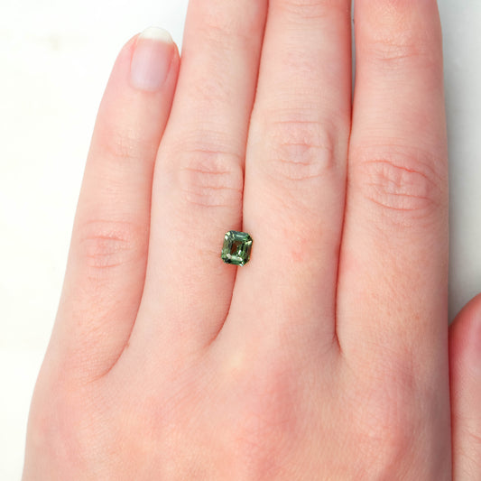 1.05 Carat Green Emerald Cut Sapphire for Custom Work - Inventory Code GECS105 - Midwinter Co. Alternative Bridal Rings and Modern Fine Jewelry