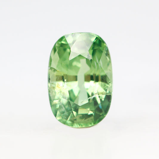 2.12 Carat Light Green Elongated Cushion Cut Sapphire for Custom Work - Inventory Code GECS212 - Midwinter Co. Alternative Bridal Rings and Modern Fine Jewelry
