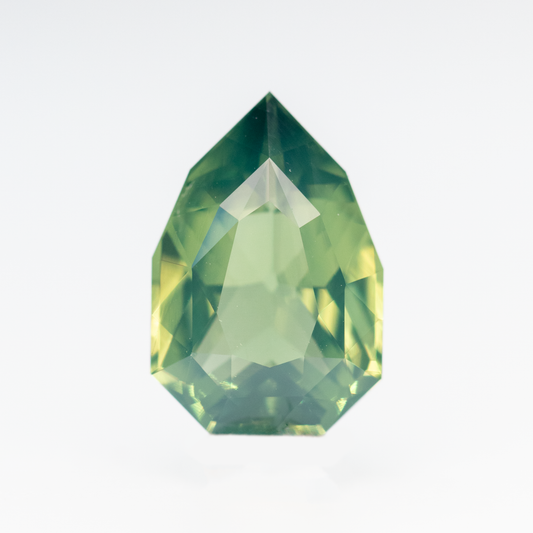 3.53 Carat Green Geometric Pear Sapphire for Custom Work - Inventory Code GGPS353