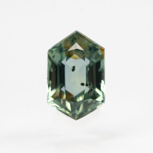 0.75 Carat Green Elongated Hexagon Sapphire for Custom Work - Inventory Code GHS075 - Midwinter Co. Alternative Bridal Rings and Modern Fine Jewelry