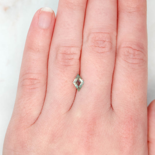 0.78 Carat Green Lozenge Sapphire for Custom Work - Inventory Code GLS078 - Midwinter Co. Alternative Bridal Rings and Modern Fine Jewelry