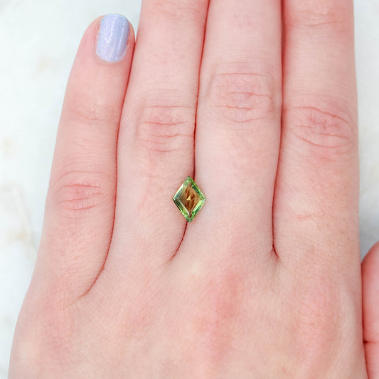 1.16 Carat Light Green Lozenge Sapphire for Custom Work - Inventory Code GLS116 - Midwinter Co. Alternative Bridal Rings and Modern Fine Jewelry