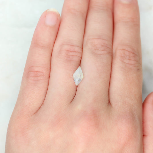 1.96 Carat Opalescent Gray Lozenge Cut Sapphire for Custom Work - Inventory Code GLS196 - Midwinter Co. Alternative Bridal Rings and Modern Fine Jewelry