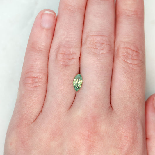 1.30 Carat Light Green Marquise Sapphire for Custom Work - Inventory Code GMS130 - Midwinter Co. Alternative Bridal Rings and Modern Fine Jewelry