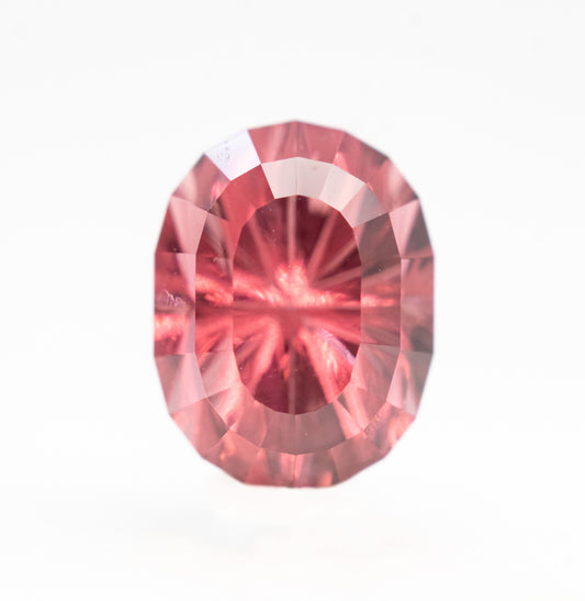 2.02 Carat John Dyer Starbrite Geometric Oval Malaya Garnet for Custom Work - Inventory Code GOG202 - Midwinter Co. Alternative Bridal Rings and Modern Fine Jewelry