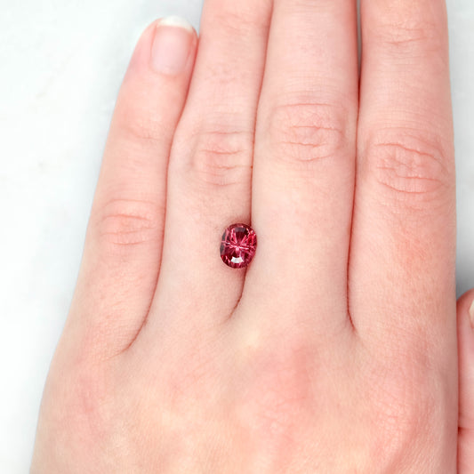 2.02 Carat John Dyer Starbrite Geometric Oval Malaya Garnet for Custom Work - Inventory Code GOG202 - Midwinter Co. Alternative Bridal Rings and Modern Fine Jewelry