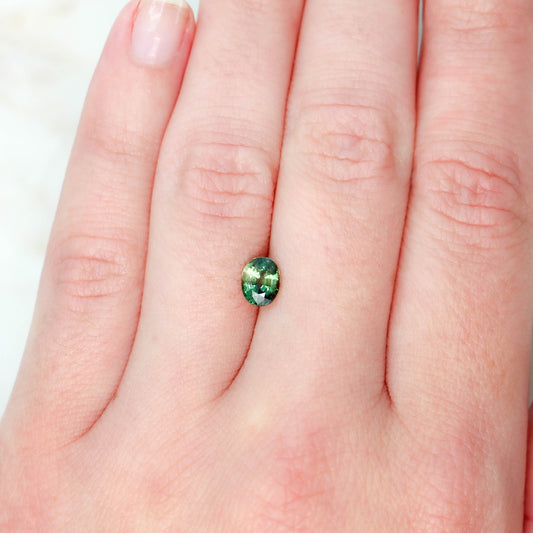 0.95 Carat Green Oval Sapphire for Custom Work - Inventory Code GOS095 - Midwinter Co. Alternative Bridal Rings and Modern Fine Jewelry