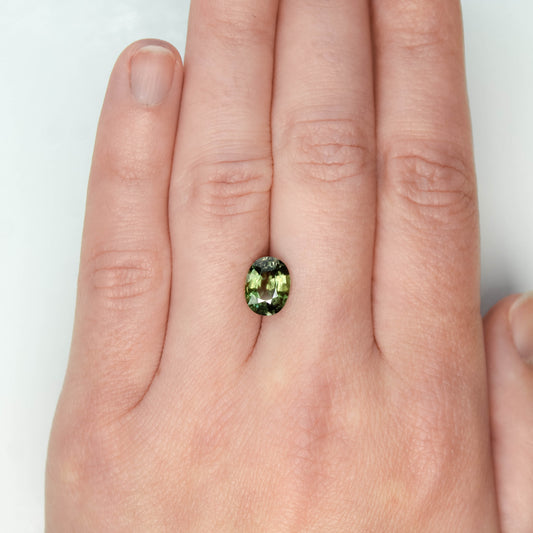 2.86 Carat Warm Green Oval Sapphire for Custom Work - Inventory Code GOS286