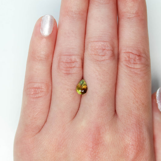 1.24 Carat Golden Geometric Pear Sapphire for Custom Work - Inventory Code GPS124 - Midwinter Co. Alternative Bridal Rings and Modern Fine Jewelry