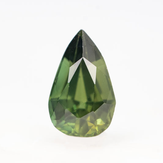 1.55 Carat Green Geometric Pear Sapphire for Custom Work - Inventory Code GPS155 - Midwinter Co. Alternative Bridal Rings and Modern Fine Jewelry
