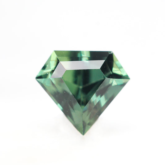 1.12 Carat Green Shield Cut Sapphire for Custom Work - Inventory Code GSS112 - Midwinter Co. Alternative Bridal Rings and Modern Fine Jewelry