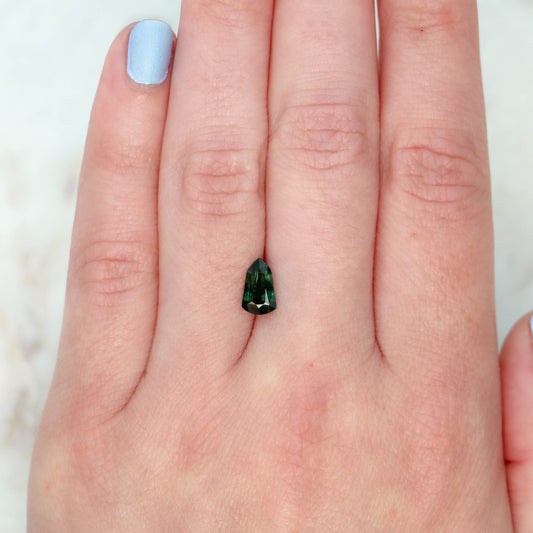 1.17 Carat Green Shield Sapphire for Custom Work - Inventory Code GSS117 - Midwinter Co. Alternative Bridal Rings and Modern Fine Jewelry