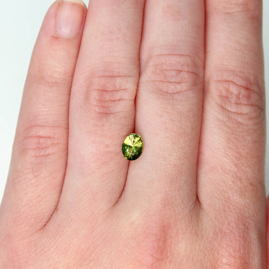 1.02 Carat Yellow-Green Oval Sapphire for Custom Work - Inventory Code GYOS102