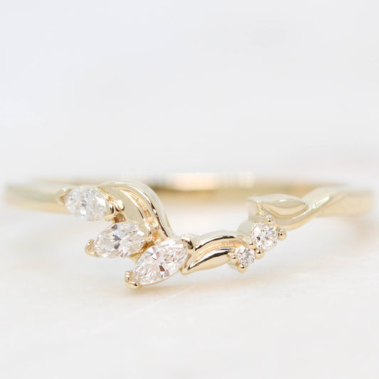 Samantha - (J) Talaria Wedding Band - Asymmetrical Contour Band - Made to Order, Choose Your Gold Tone - Midwinter Co. Alternative Bridal Rings and Modern Fine Jewelry