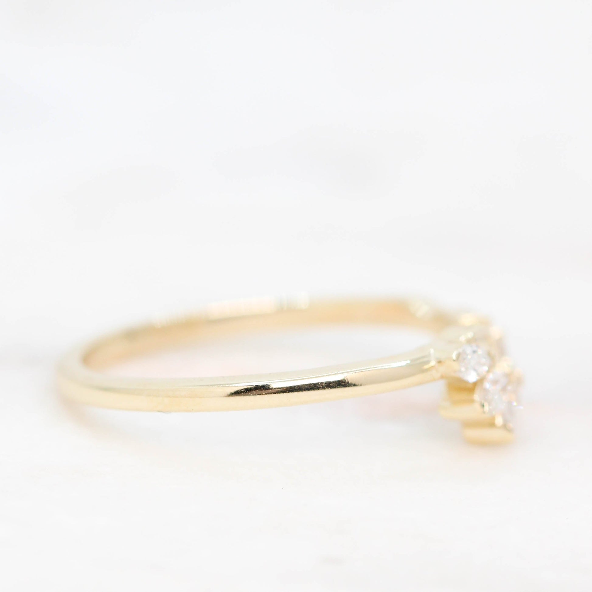 Samantha - (J) Talaria Wedding Band - Asymmetrical Contour Band - Made to Order, Choose Your Gold Tone - Midwinter Co. Alternative Bridal Rings and Modern Fine Jewelry