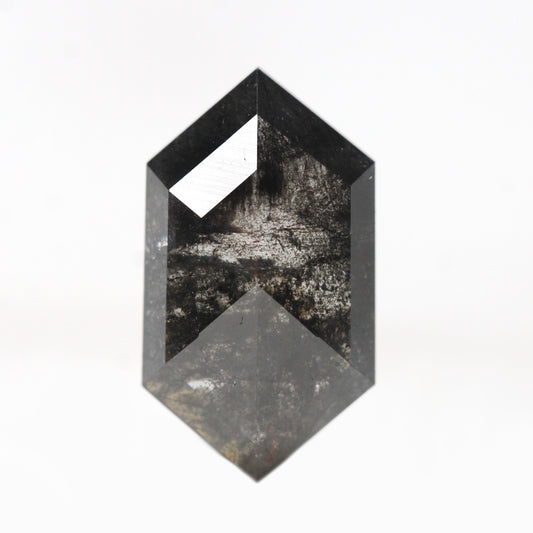 1.66 Carat Black Hexagon Salt and Pepper Diamond for Custom Work - Inventory Code BCH166