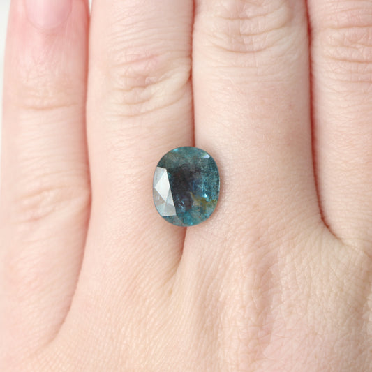 3.85 Carat Mossy Aquamarine for Custom Work - Inventory Code LBOS385 - Midwinter Co. Alternative Bridal Rings and Modern Fine Jewelry