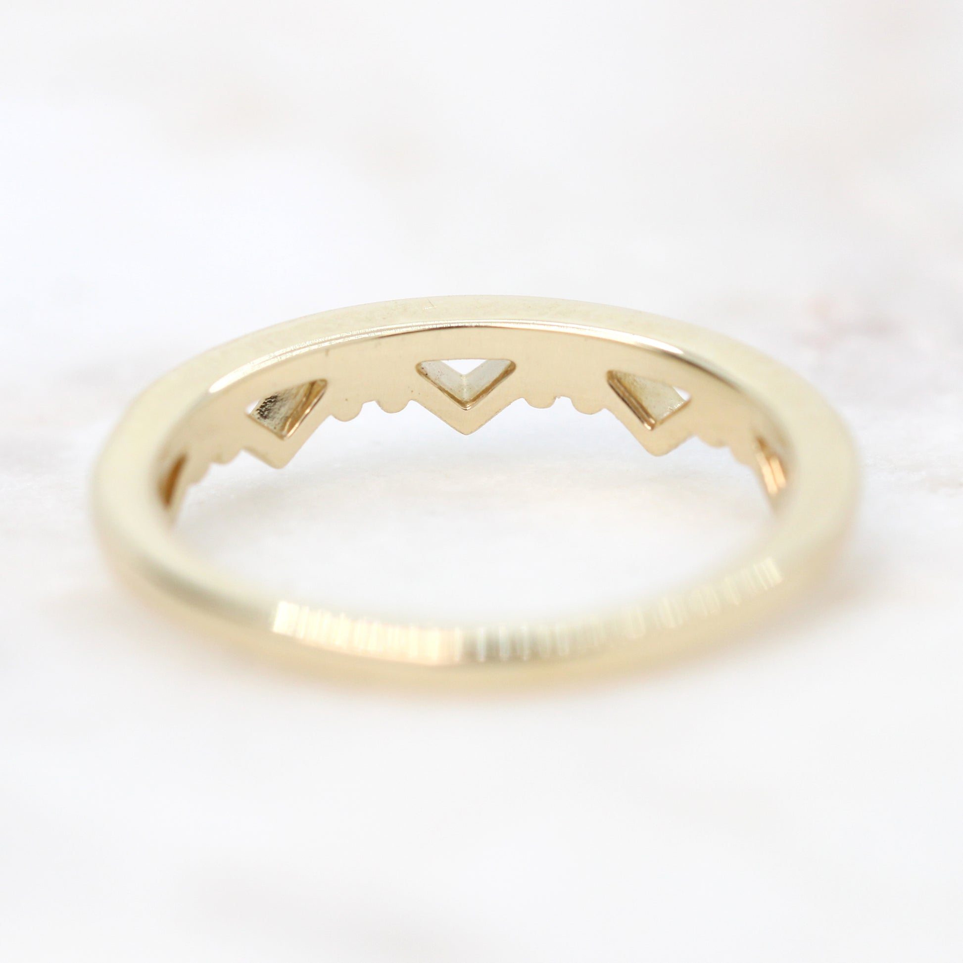 Samantha-  (M) Alpine Wedding Band - Stackable Wedding Band - Made to Order, Choose Your Gold Tone - Midwinter Co. Alternative Bridal Rings and Modern Fine Jewelry