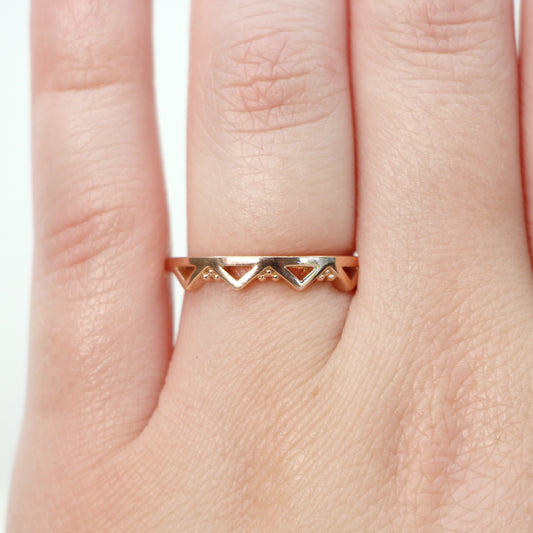 Samantha- (M) Alpine Wedding Band - Stackable Wedding Band - Made to Order, Choose Your Gold Tone - Midwinter Co. Alternative Bridal Rings and Modern Fine Jewelry