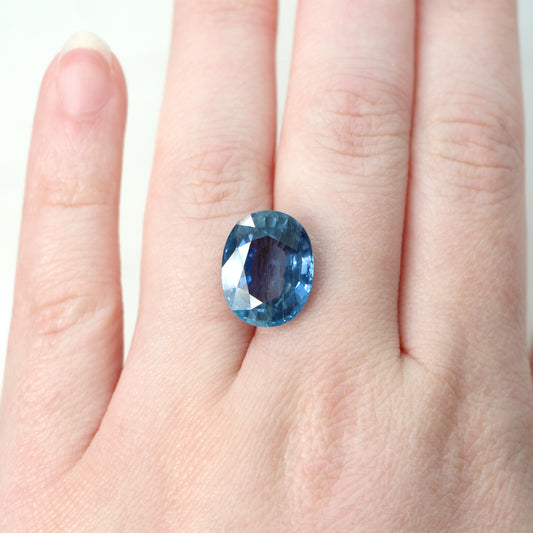 11.82 Carat Light Blue Oval Sapphire for Custom Work - Inventory Code LBOS1182 - Midwinter Co. Alternative Bridal Rings and Modern Fine Jewelry