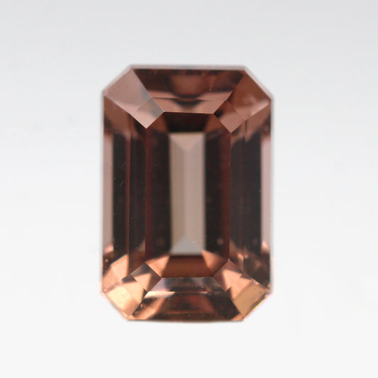 1.94 Carat Emerald Cut Champagne Orange Zircon for Custom Work - Inventory Code EOZ194 - Midwinter Co. Alternative Bridal Rings and Modern Fine Jewelry
