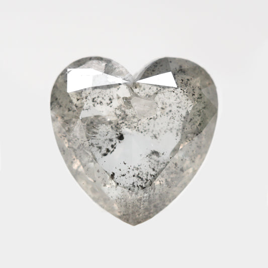 3.40 Carat Rose or Brilliant Cut Clear Gray Heart Celestial Diamond for Custom Work - Inventory Code CCH340 - Midwinter Co. Alternative Bridal Rings and Modern Fine Jewelry