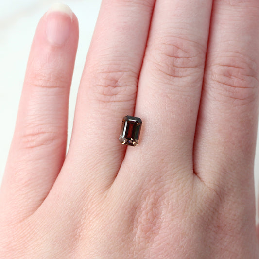 1.94 Carat Emerald Cut Champagne Orange Zircon for Custom Work - Inventory Code EOZ194 - Midwinter Co. Alternative Bridal Rings and Modern Fine Jewelry