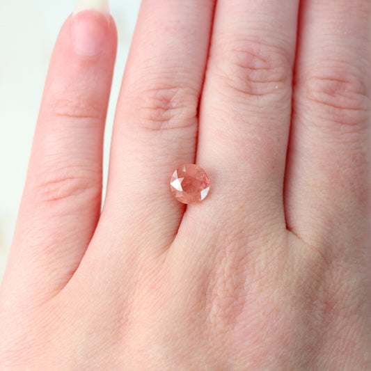 2.35 Carat Round Peach Pink Sapphire for Custom Work - Inventory Code PRS235 - Midwinter Co. Alternative Bridal Rings and Modern Fine Jewelry