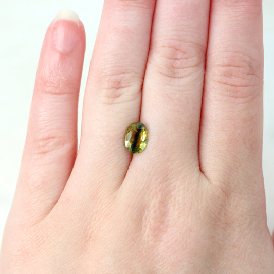 1.94 Carat Bicolor Yellow Blue Oval Sapphire for Custom Work - Inventory Code YBOS194 - Midwinter Co. Alternative Bridal Rings and Modern Fine Jewelry