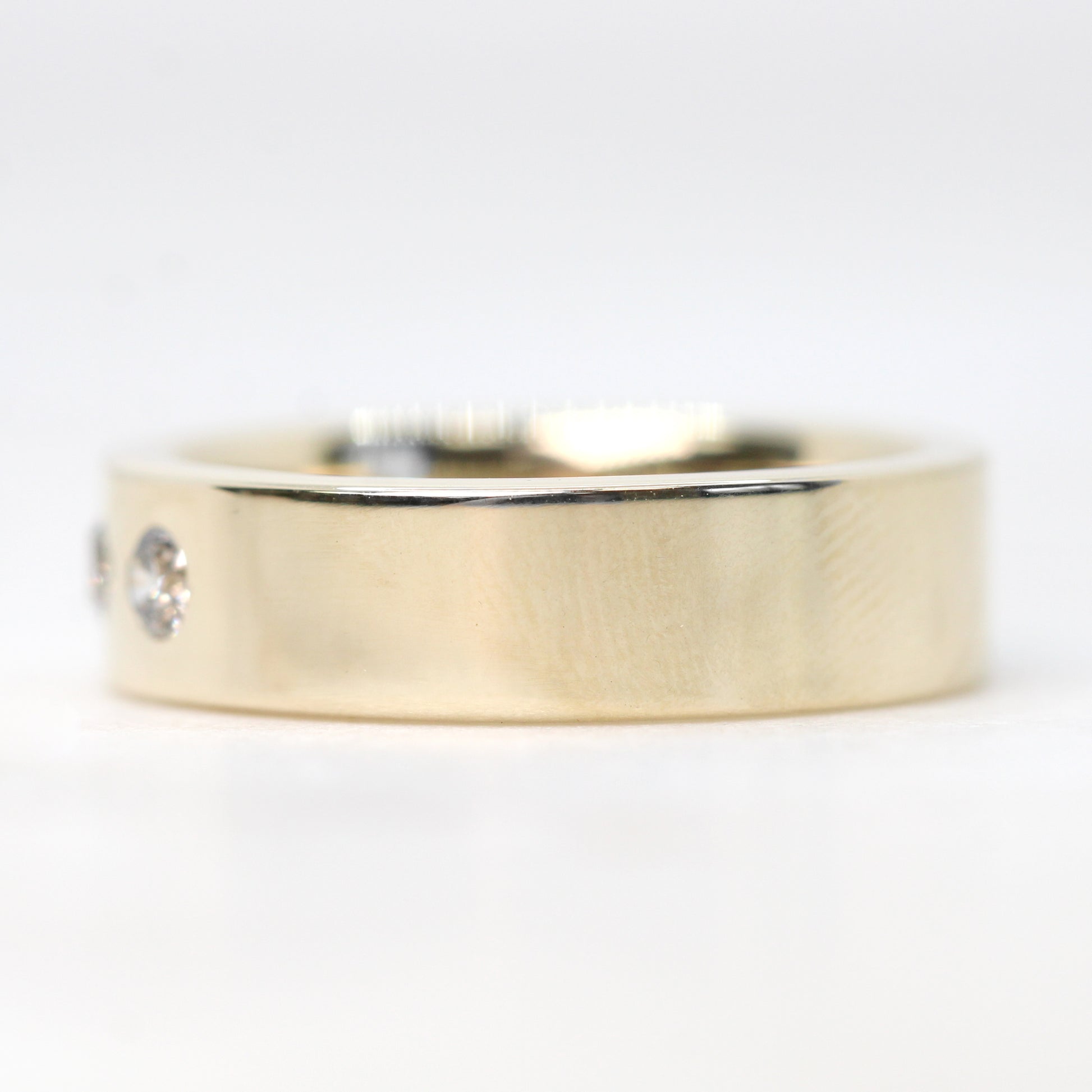 Samantha - Rowan Band - Unisex Wedding Band - Made to Order, Choose Your Gold Tone - Midwinter Co. Alternative Bridal Rings and Modern Fine Jewelry
