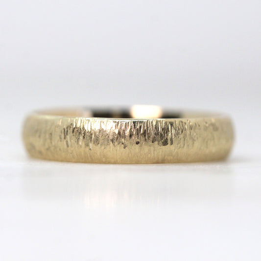 Tree Bark Texture 14k Gold Wedding Stacking Unisex Band - Midwinter Co. Alternative Bridal Rings and Modern Fine Jewelry