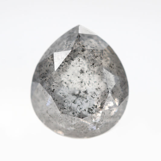 2.00 Carat Rose or Brilliant Cut Light Gray Pear Salt and Pepper Diamond for Custom Work - Inventory Code SGP200 - Midwinter Co. Alternative Bridal Rings and Modern Fine Jewelry