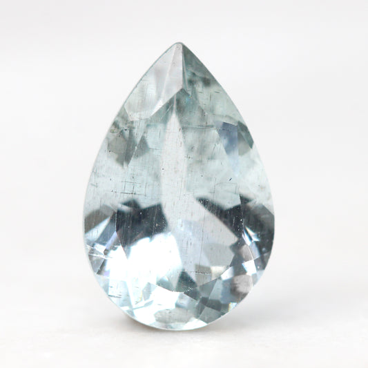 CAELEN (M) 2.68 Carat Pear Mossy Aquamarine for Custom Work - Inventory Code PMA268 - Midwinter Co. Alternative Bridal Rings and Modern Fine Jewelry