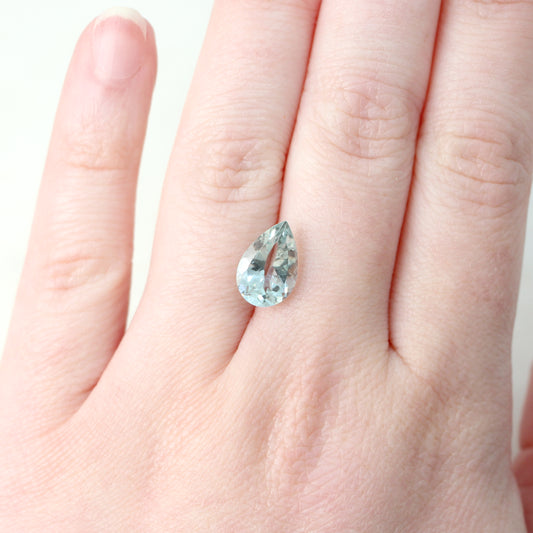 CAELEN (M) 2.68 Carat Pear Mossy Aquamarine for Custom Work - Inventory Code PMA268 - Midwinter Co. Alternative Bridal Rings and Modern Fine Jewelry
