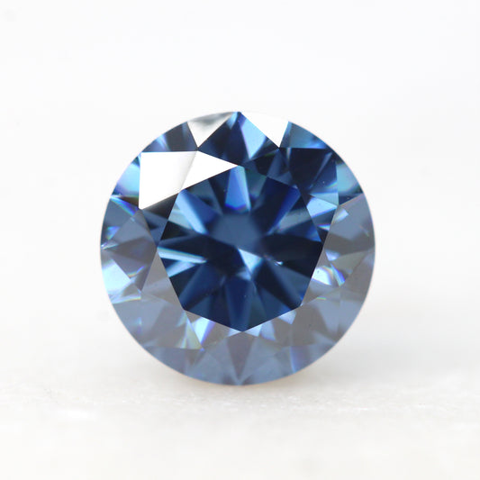 1.00 Carat Round Royal Blue Moissanite for Custom Work - Inventory Code RBM100 - Midwinter Co. Alternative Bridal Rings and Modern Fine Jewelry