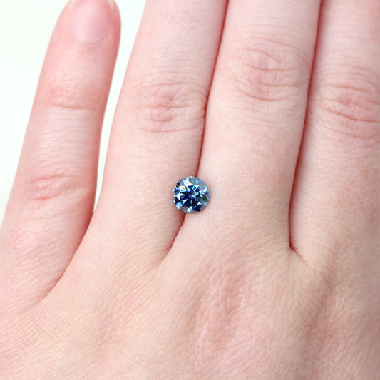 1.00 Carat Round Royal Blue Moissanite for Custom Work - Inventory Code RBM100 - Midwinter Co. Alternative Bridal Rings and Modern Fine Jewelry