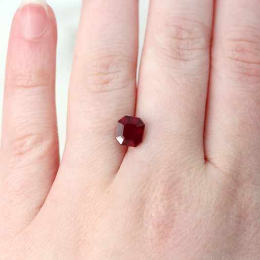 2.38 Carat Asscher Cut Rhodolite Garnet for Custom Work - Inventory Code AGARN238 - Midwinter Co. Alternative Bridal Rings and Modern Fine Jewelry