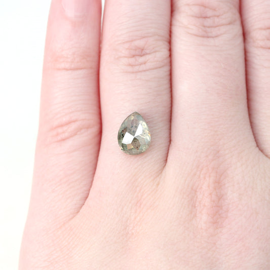 2.54 Carat Rose or Brilliant Cut Champagne Gray Pear Celestial Diamond for Custom Work - Inventory Code SGP254 - Midwinter Co. Alternative Bridal Rings and Modern Fine Jewelry