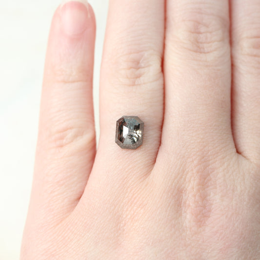 2.07 Carat Dark and Clear Emerald Cut Salt and Pepper Diamond for Custom Work - Inventory Code DCE207 - Midwinter Co. Alternative Bridal Rings and Modern Fine Jewelry