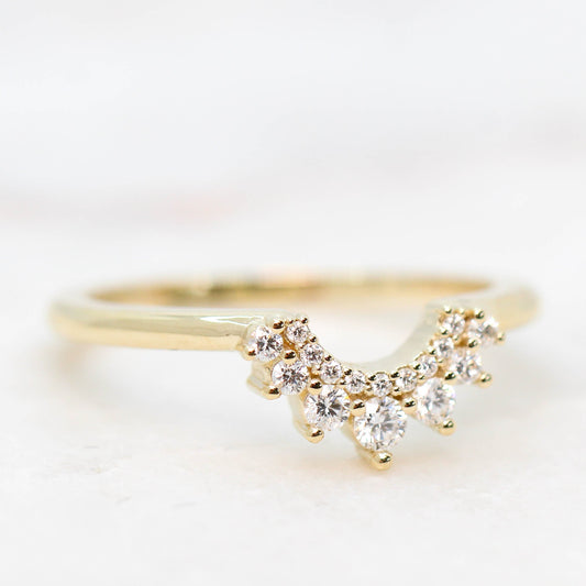 Ilsa - Contoured Wedding Band for solitaire ring - made to order - Midwinter Co. Alternative Bridal Rings and Modern Fine Jewelry