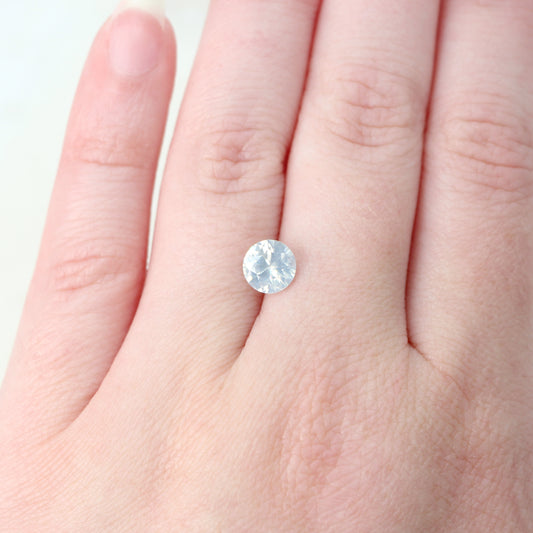 1.94 Carat Round Opalescent White Zircon for Custom Work - Inventory Code WZIR194 - Midwinter Co. Alternative Bridal Rings and Modern Fine Jewelry