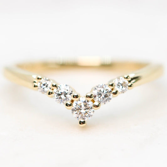 Rhiannon White Diamond Band - Contour Point V Shape Diamond Band - Gold of choice - Midwinter Co. Alternative Bridal Rings and Modern Fine Jewelry