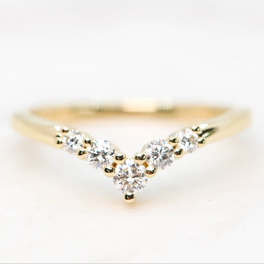 Rhiannon White Diamond Band - Contour Point V Shape Diamond Band - Gold of choice - Midwinter Co. Alternative Bridal Rings and Modern Fine Jewelry